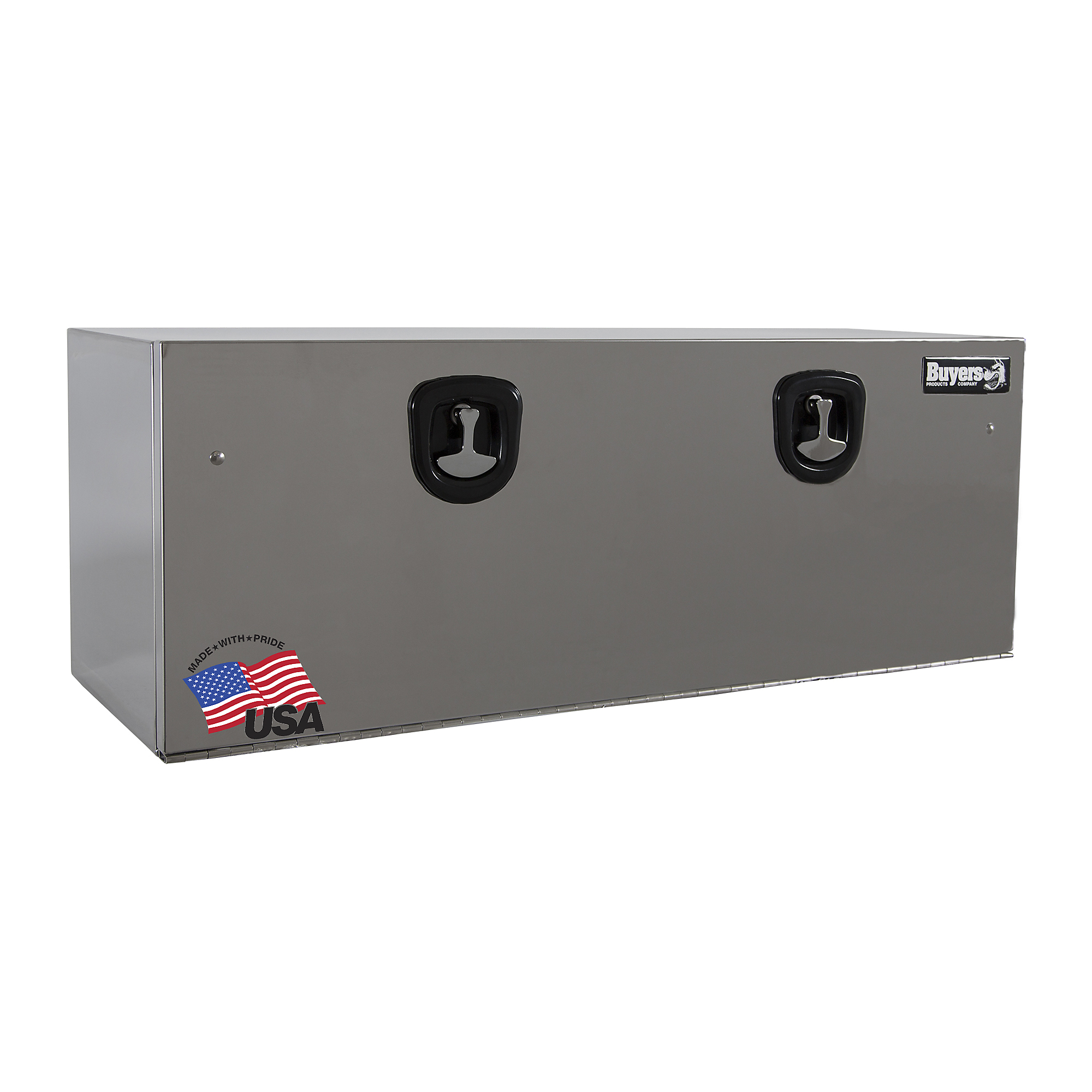 Buyers Products, 48x18x18 Polished Underbody Truck Tool Job Storage Box, Width 48 in, Material Steel, Color Finish Bright Aluminum, Model# 1702660